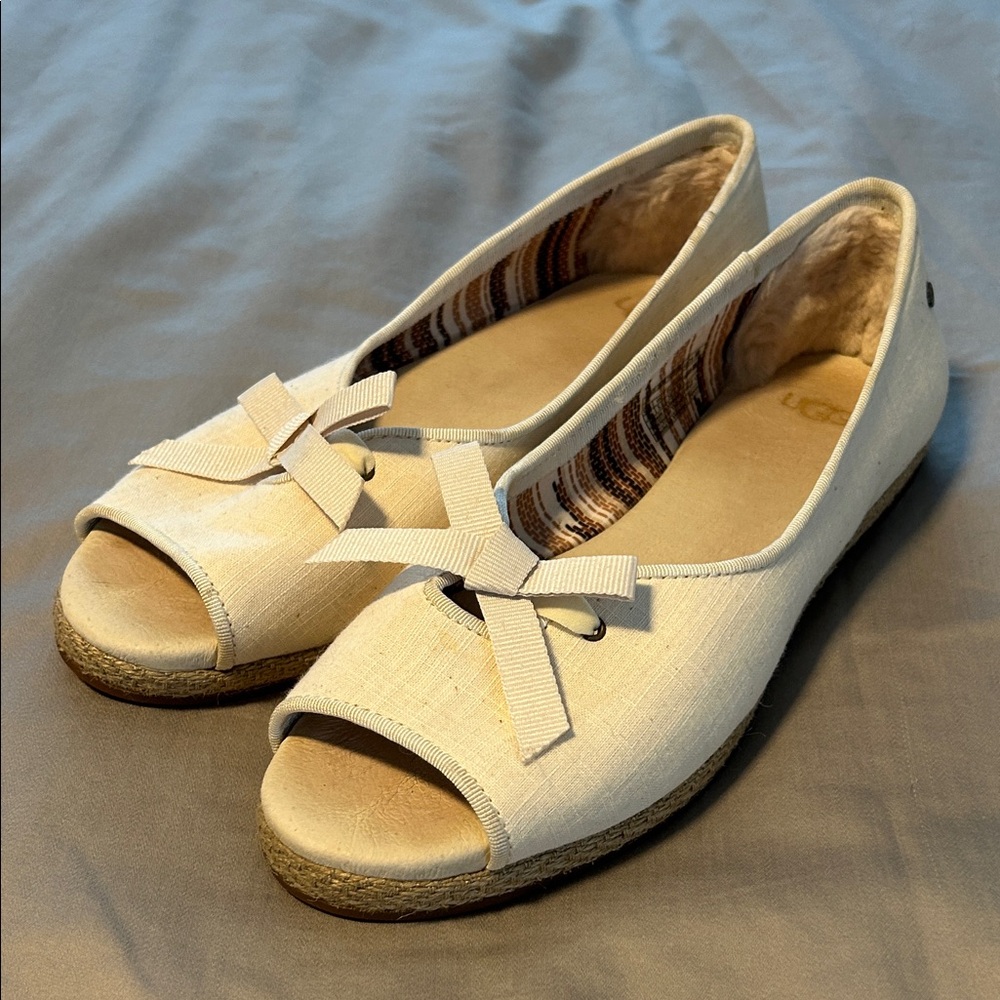 UGG Women's Tan Peep-Toe Espadrilles